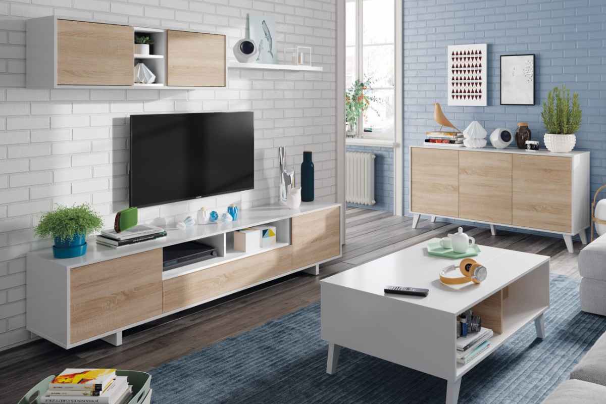 ¿Qué tipo de materiales suelen formar los muebles de TV para pared?